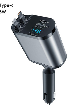 Retractable Car Charger 4 in 1 Fast Car Phone Charger 120W With USB Puce Gaia