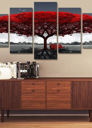 5Pcs Canvas Print Paintings Landscape Pictures Wall Art Modern Living Puce Gaia