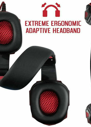 3.5mm Gaming Headset Mic LED Headphones Stereo Bass Surround For PC Puce Gaia