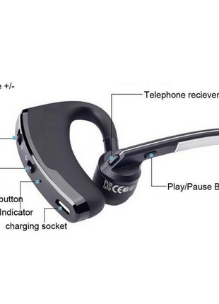Bluetooth Earpiece Wireless Headset Noise Cancelling Headphones Driver Puce Gaia