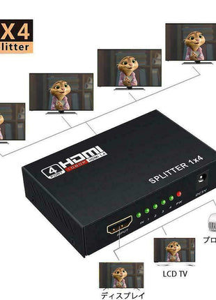 4 Port HDMI 4K Hub Multi Splitter & Amplifier For 3D HDTV 1080P 1X4 1 Puce Gaia