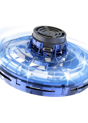 Flying Fidget Spinner Drone Ball UFO Stress Focus Hand Fun Toy LED Puce Gaia