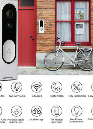 WiFi Ring Doorbell 1080P HD Security Camera Wireless Door Bell Camera Puce Gaia