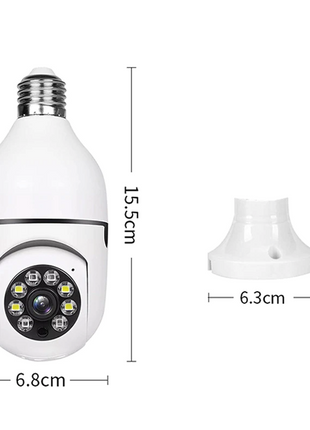 360° 1080P IP E27 Light Bulb Camera Wi-Fi IR Night Smart Home Wireless Puce Gaia