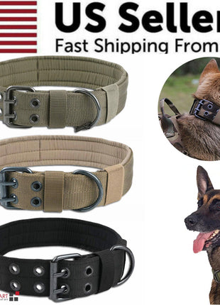 2" Wide Tactical Heavy Duty Nylon Large Dog Collar K9 Military With Puce Gaia