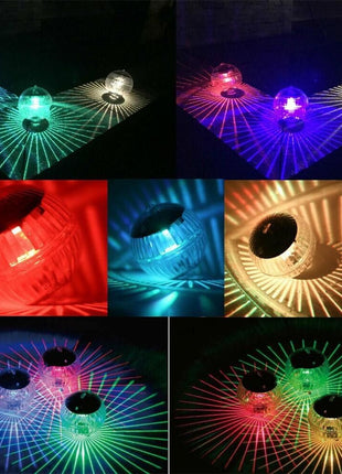 Outdoor Solar LED Floating Light Garden Pond Pool Lamp Rotating RGB Puce Gaia