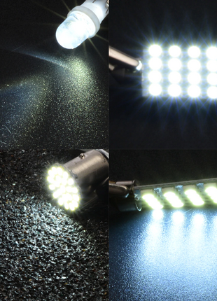 14Pcs T10 36mm LED Interior Car Accessories Kit Map Dome License Plate Puce Gaia