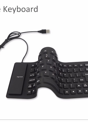 Waterproof Silicone Keyboard Foldable Flexible USB Dustproof DirtProof Puce Gaia