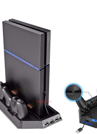 PS4 Cooling Station Vertical Stand 2 Controller Charging Dock For Puce Gaia