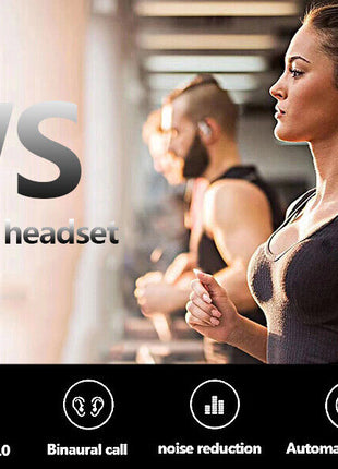 Bluetooth 5.1 Headset TWS Wireless Earphones Mini Earbuds Stereo Puce Gaia