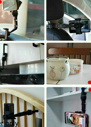 360° Car Rearview Mirror Rotation Adjustable Phone Holder Mount Puce Gaia