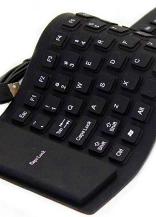 Waterproof Silicone Keyboard Foldable Flexible USB Dustproof DirtProof Puce Gaia