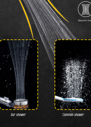 High Pressure Shower Head Adjustable 360° Rotation Turbine Water Puce Gaia
