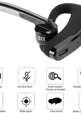 Bluetooth Earpiece Wireless Headset Noise Cancelling Headphones Driver Puce Gaia