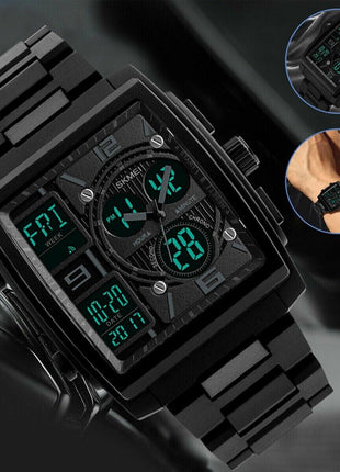 Chronograph Men's Digital Army Military Sport Quartz Analog Waterproof Puce Gaia