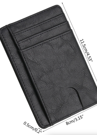 Mens Leather Slim Wallet Credit Card Holder RFID Blocking Pocket ID Puce Gaia