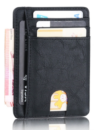 Mens Leather Slim Wallet Credit Card Holder RFID Blocking Pocket ID Puce Gaia