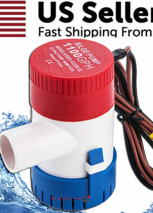 1100GPH 12V Electric Marine Submersible Bilge Sump Water Pump For Boat Puce Gaia