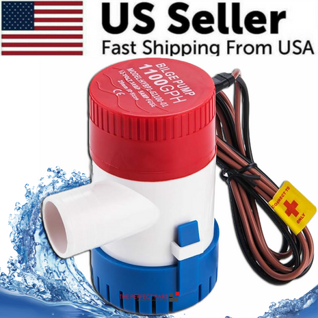 1100GPH 12V Electric Marine Submersible Bilge Sump Water Pump For Boat Puce Gaia