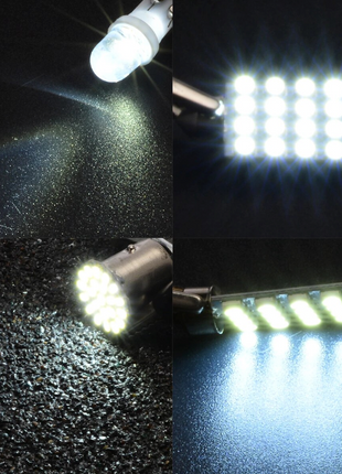 14Pcs T10 36mm LED Interior Car Accessories Kit Map Dome License Plate Puce Gaia