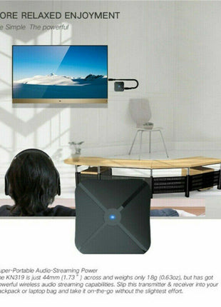 2in1 Bluetooth Transmitter Receiver Wireless Adapter TV Home Stereo Puce Gaia
