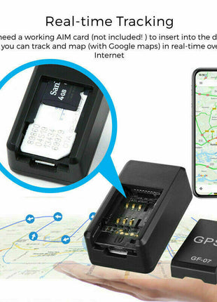 GF07 Mini Magnetic GPS Tracker Real-time Car Truck Vehicle Locator GSM Puce Gaia
