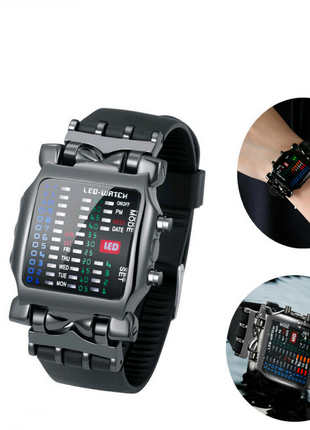 Luxury Men's Watch LED Sports Date Digital Bracelet Waterproof Quartz Puce Gaia