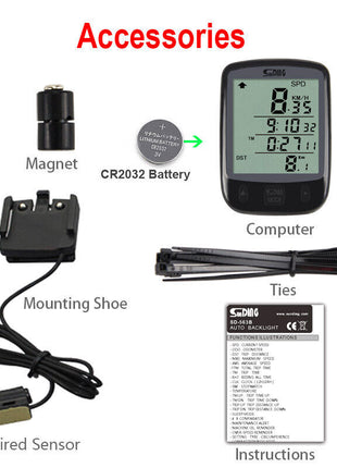 Bike Bicycle Speedometer Cycle Digital Odometer Computer Waterproof Puce Gaia