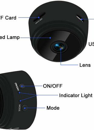 Mini Wireless Hidden Camera WiFi IP Home Security DVR Night Vision HD Puce Gaia