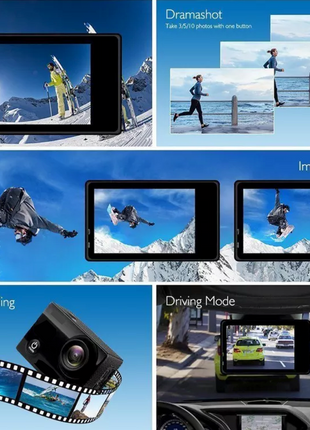 4K Action Sport Waterproof Camera 20 MP Recorder HD 1080P Camcorder Puce Gaia