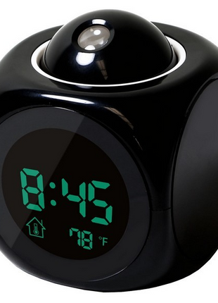 LED Projection Alarm Clock Digital LCD Display Voice Talking Weather Puce Gaia
