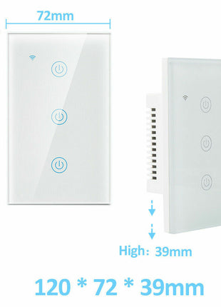 1/2/3/4 Gang WiFi Smart Wall Touch Light Switch Glass Panel For Puce Gaia