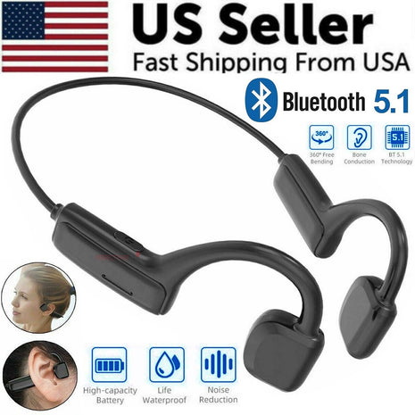 Bone Conduction Headphones Bluetooth 5.1 Wireless Earbuds Outdoor Puce Gaia
