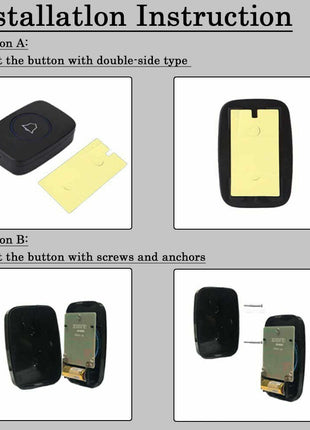 Wireless Doorbell Chime Waterproof Plugin Receiver Adjustable Volume Puce Gaia