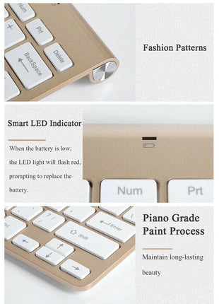 Mini Wireless Keyboard And Mouse Set Waterproof 2.4G For Mac Apple PC Puce Gaia