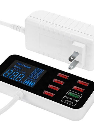 Multi USB 8-Port Fast Desktop Hub Wall Charger Charging Station Quick Puce Gaia