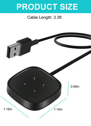 Wireless Charger For Fitbit Sense Versa 3 4 Watch USB Fast Charging Puce Gaia