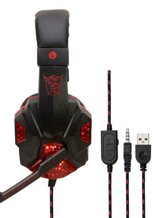 3.5mm Gaming Headset Mic LED Headphones Stereo Bass Surround For PC Puce Gaia