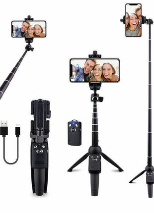 Selfie Stick Tripod 40" Bluetooth Remote Portable for iPhone and Puce Gaia