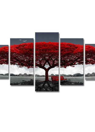 5Pcs Canvas Print Paintings Landscape Pictures Wall Art Modern Living Puce Gaia
