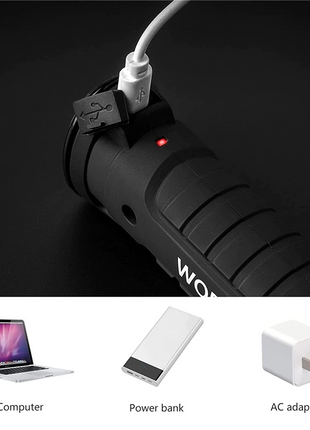 Rechargeable LED COB Work Light Mechanic Flashlight Lamp Magnetic Base Puce Gaia