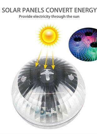 Outdoor Solar LED Floating Light Garden Pond Pool Lamp Rotating RGB Puce Gaia