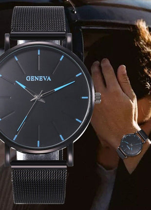 Waterproof Men's Watch Stainless Steel Quartz Luminous Classic Watches Puce Gaia