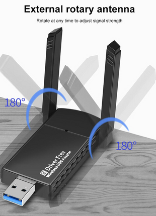 USB 3.0 Wireless WIFI Adapter 1300Mbps Long Range Dongle Dual Band Puce Gaia