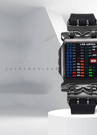 Luxury Men's Watch LED Sports Date Digital Bracelet Waterproof Quartz Puce Gaia