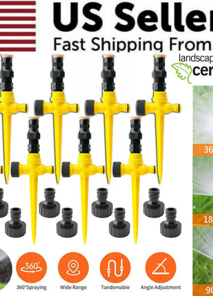 360° Rotation Auto Irrigation System Garden Lawn Sprinkler Patio Save Puce Gaia