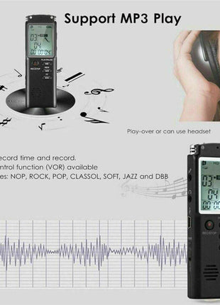 32G Voice Activated Mini Digital Sound Audio Recorder Dictaphone MP3 Puce Gaia
