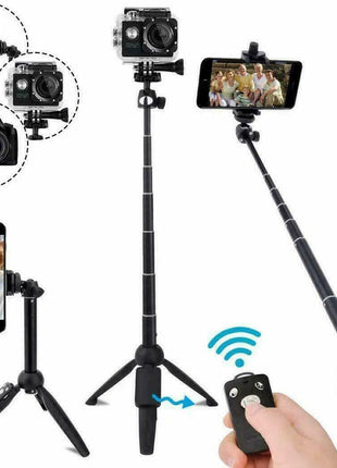 Selfie Stick Tripod 40" Bluetooth Remote Portable for iPhone and Puce Gaia