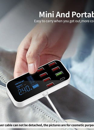 Multi USB 8-Port Fast Desktop Hub Wall Charger Charging Station Quick Puce Gaia
