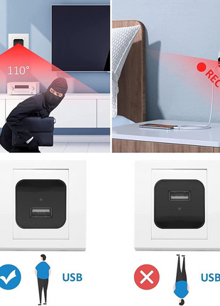 Mini Hidden Camera Home Security Nanny Cam Full HD 1080P DVR Night Puce Gaia
